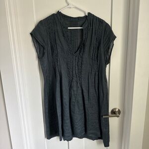 CP Shades Blue Grey Linen Regina Cap Sleeve Size Small